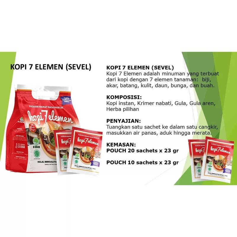 KOPI sevel hni Rendah gula Pak Rendah lemak Coffee Minuman Air Bubuk mura Serbuk 4