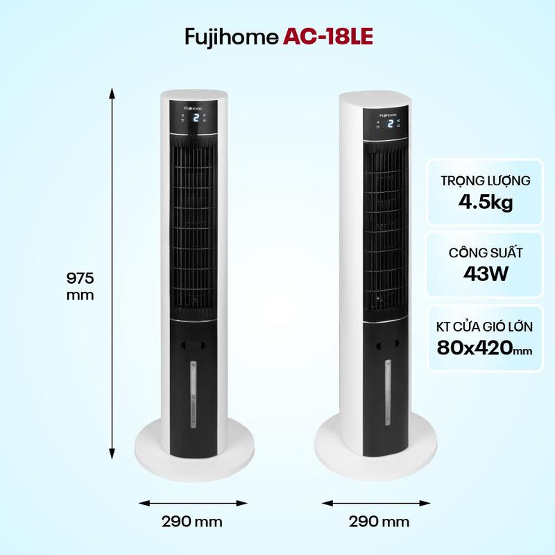 Quạt tháp điều hoà đối lưu tích hợp lọc không khí ionizer Fujihome AC-18LM/ AC-18LE - Bảo hành 24 tháng 9