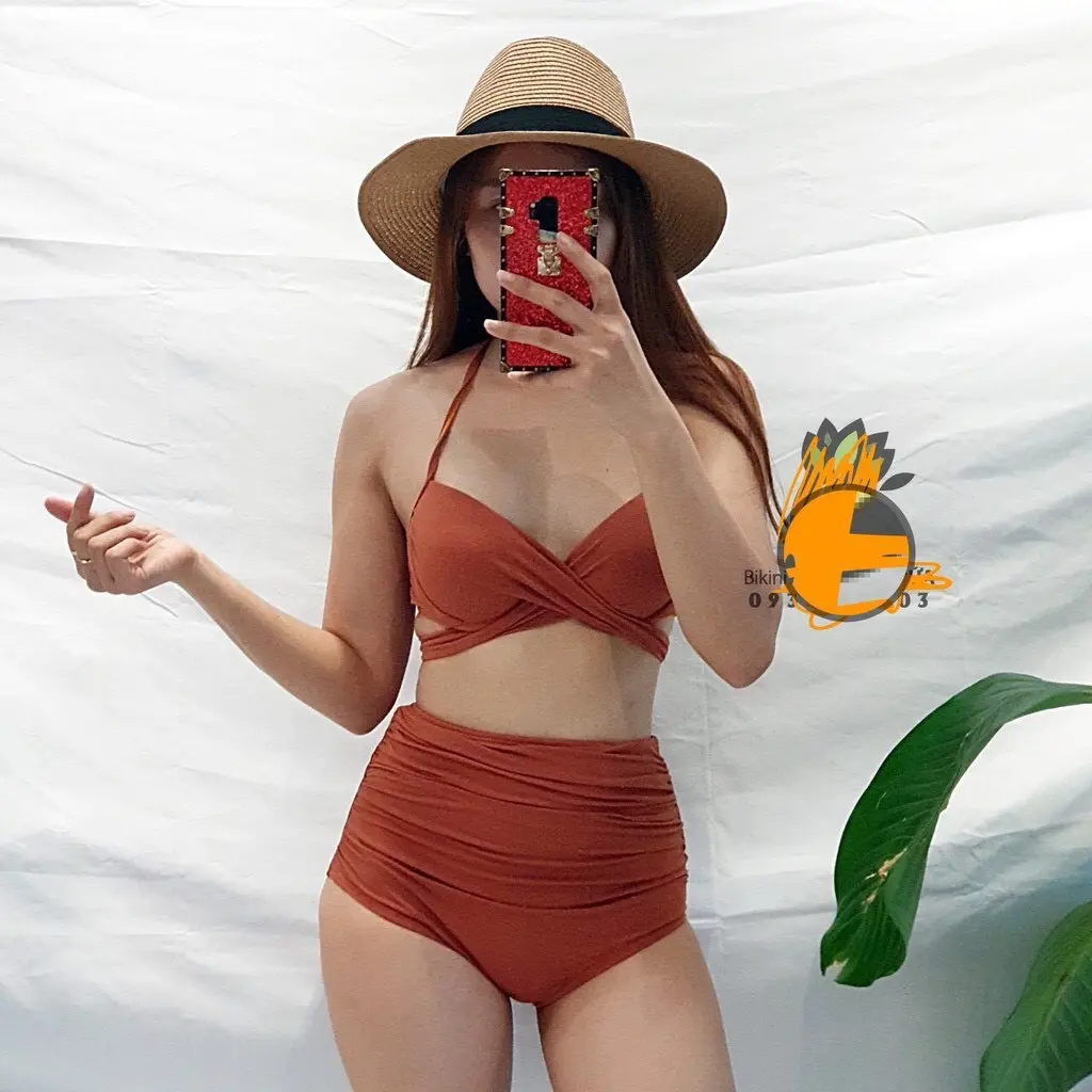 Bikini # Đồ Bơi Đi Biển Hai Mảnh Gọng Chéo Cạp Cao HM-055