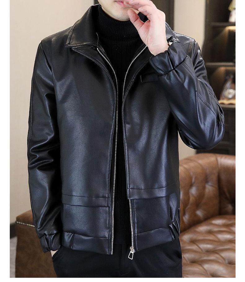 Product Introduction of High-End Leather Men's Casual Jacket Korean-Style Slim-Fit Motorcycle Clothing Leather Jacket Long-Sleeved Jacket Cold-Proof Raccoon Coat Parent 35