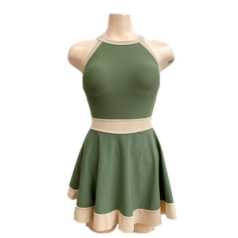 Product Introduction of New One Piece Skirt Ladies Style One Piece Swimsuit Women's Small Fresh Backless Strap Conservative Slim Bikini 8