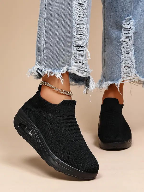 Women's Fashionable Solid Color Low Top Slip on Walking Shoes, 2025 Casual Comfortable Breathable Sports Shoes, Summer All-match Round Toe Sneaker for Trainer Runner 2025 Fall Shoes 7