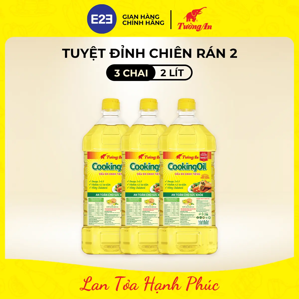 Combo Gia Vị Tuyệt Đỉnh Chiên Rán Dầu Ăn Tường An Cooking Oil 2L x 3 chai - Dùng Cho Cả Gia Đình | E2E Thực Phẩm Đồ Uống | Kido Group