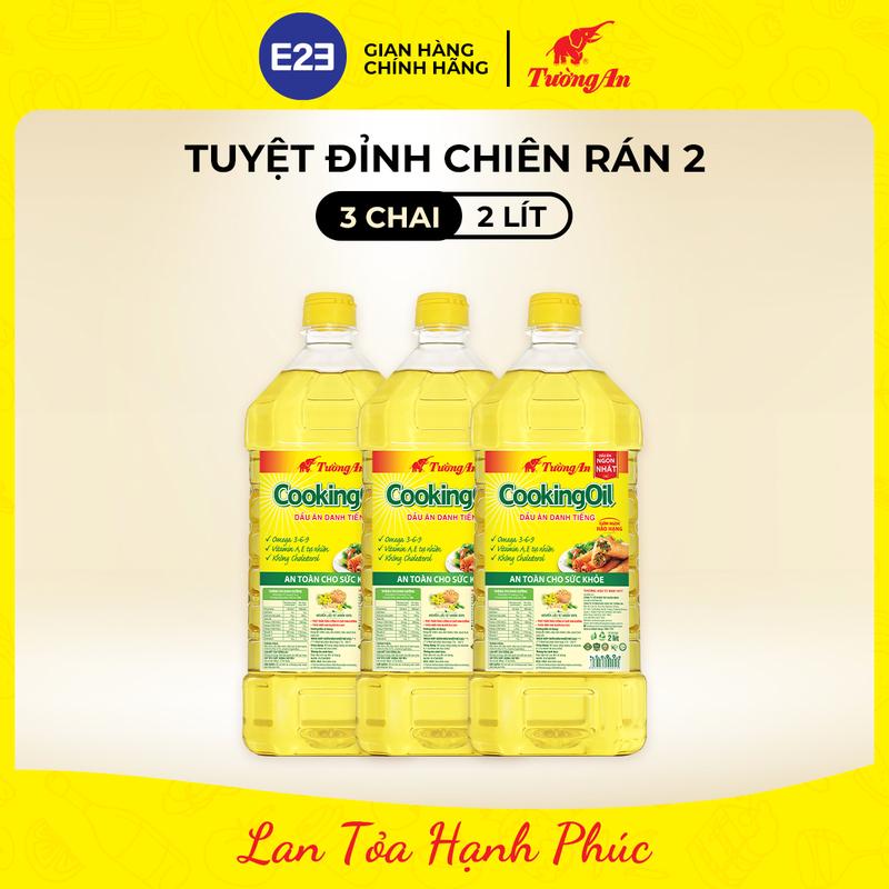 Combo Gia Vị Tuyệt Đỉnh Chiên Rán Dầu Ăn Tường An Cooking Oil 2L x 3 chai - Dùng Cho Cả Gia Đình | E2E Thực Phẩm Đồ Uống | Kido Group