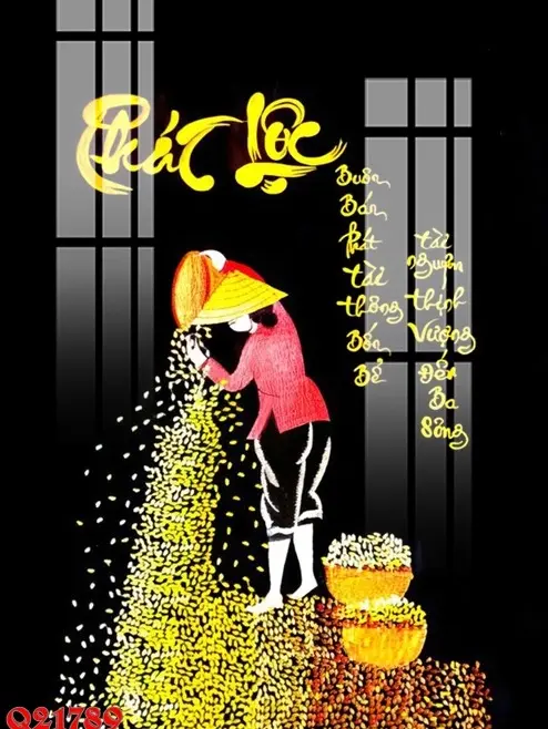 Tranh Treo Tường Tráng Gương Họa tiết chữ Tâm - Lộc Phù Hợp Treo Phòng Khách, Văn Phòng, Phòng Ngủ mã
