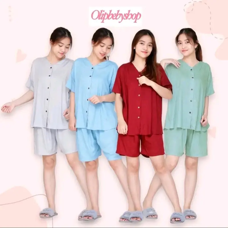 Babydoll Piyama Pendek Polos Busui 0