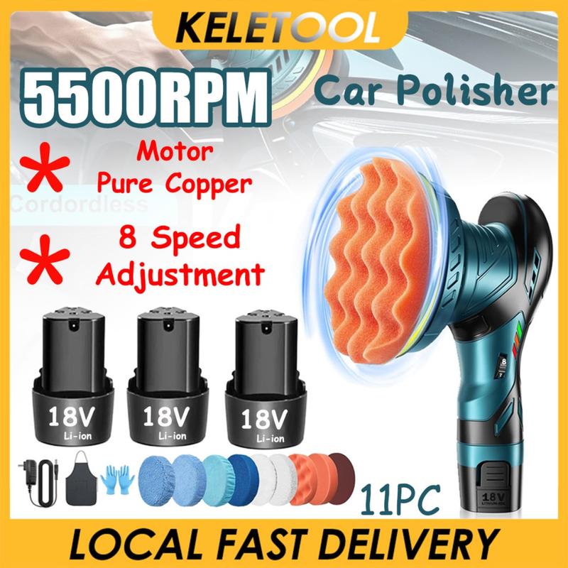 Product Introduction of 2 In 1 Electric Cordless Polishing Wax Auto Polish Waxing Machine Car Polisher Marble Car Buffing Machine 6 Speed 18V 0