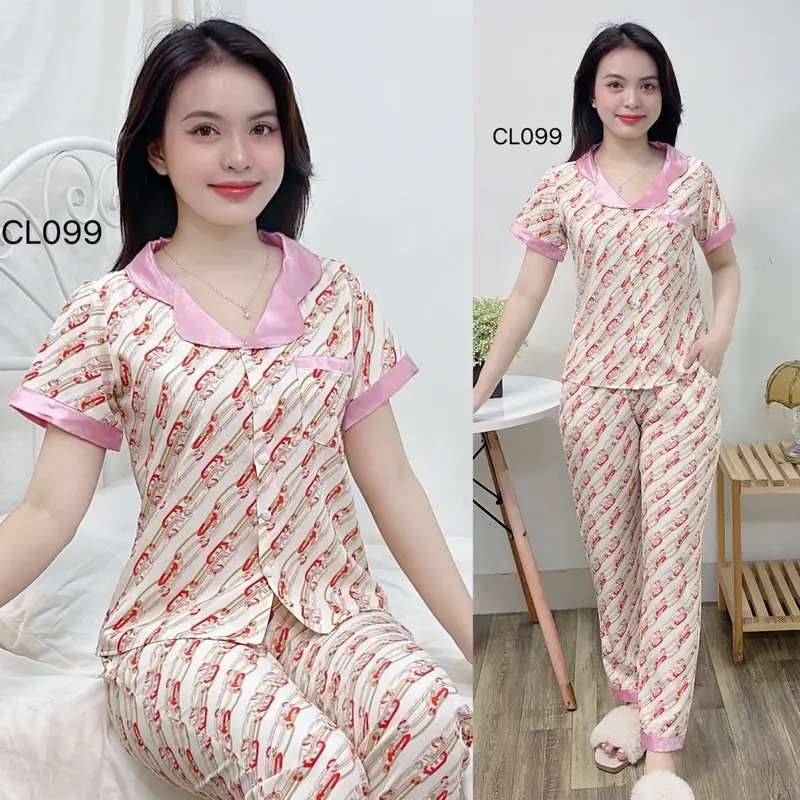 ĐỒ BỘ PZM QUẦN DÀI  Áo TAY NGẮN SANG, XINH Nữ Women Áo 4