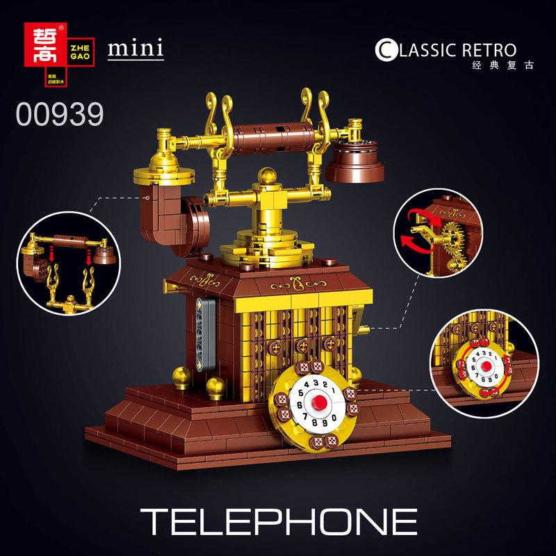 Product Introduction of Chinese Building Blocks Retro Supplies Sewing Machine Radio Typewriter Model Coffee Machine Bread Machine Creative Ornament 17