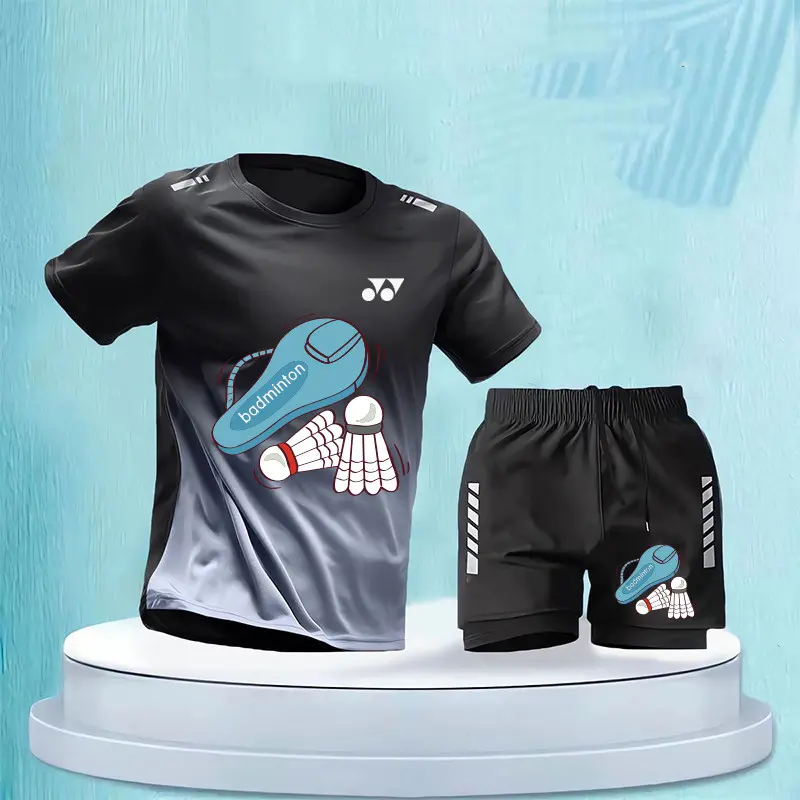 Bộ Đồ Cầu Lông, Yonex24, Hàng Mới Về, Ngắn Tay, Nhanh Khô, Thoáng Khí, Bộ Đồ Thể Thao Gradient Thích Hợp Cho Các Môn Thể Thao Như Bóng Chuyền, Đua Xe Và Điền Kinh, Thường Ngày Và Thời Trang, Quần Đùi