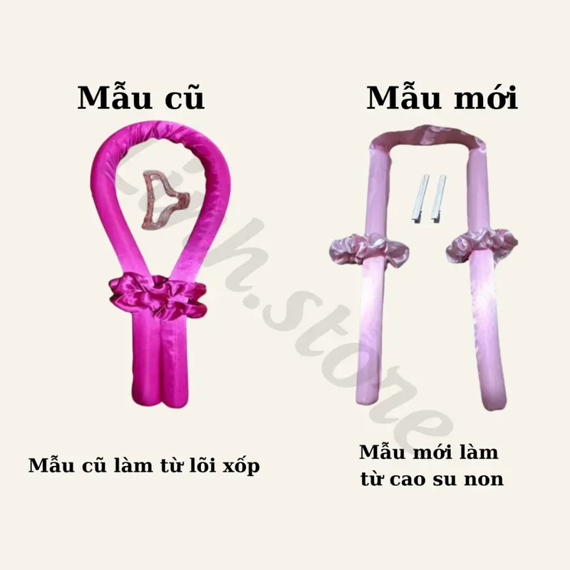 Máy Uốn Tóc Nổi Tiếng Tiktok không dùng nhiệt, Thanh uốn tóc không nhiệt lõi Cao Su / Xốp, Dây cao su uốn tóc 2