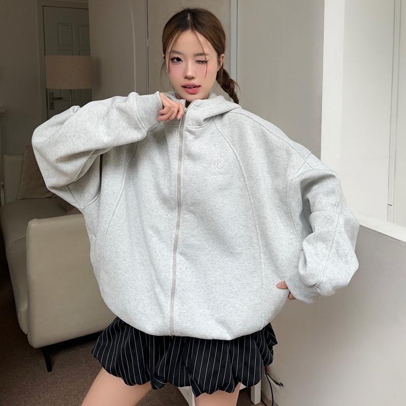  Áo Hoodie zip Nỉ Kéo Cổ Cao YC1996 - áo khoác dây kéo cổ cao thêu 