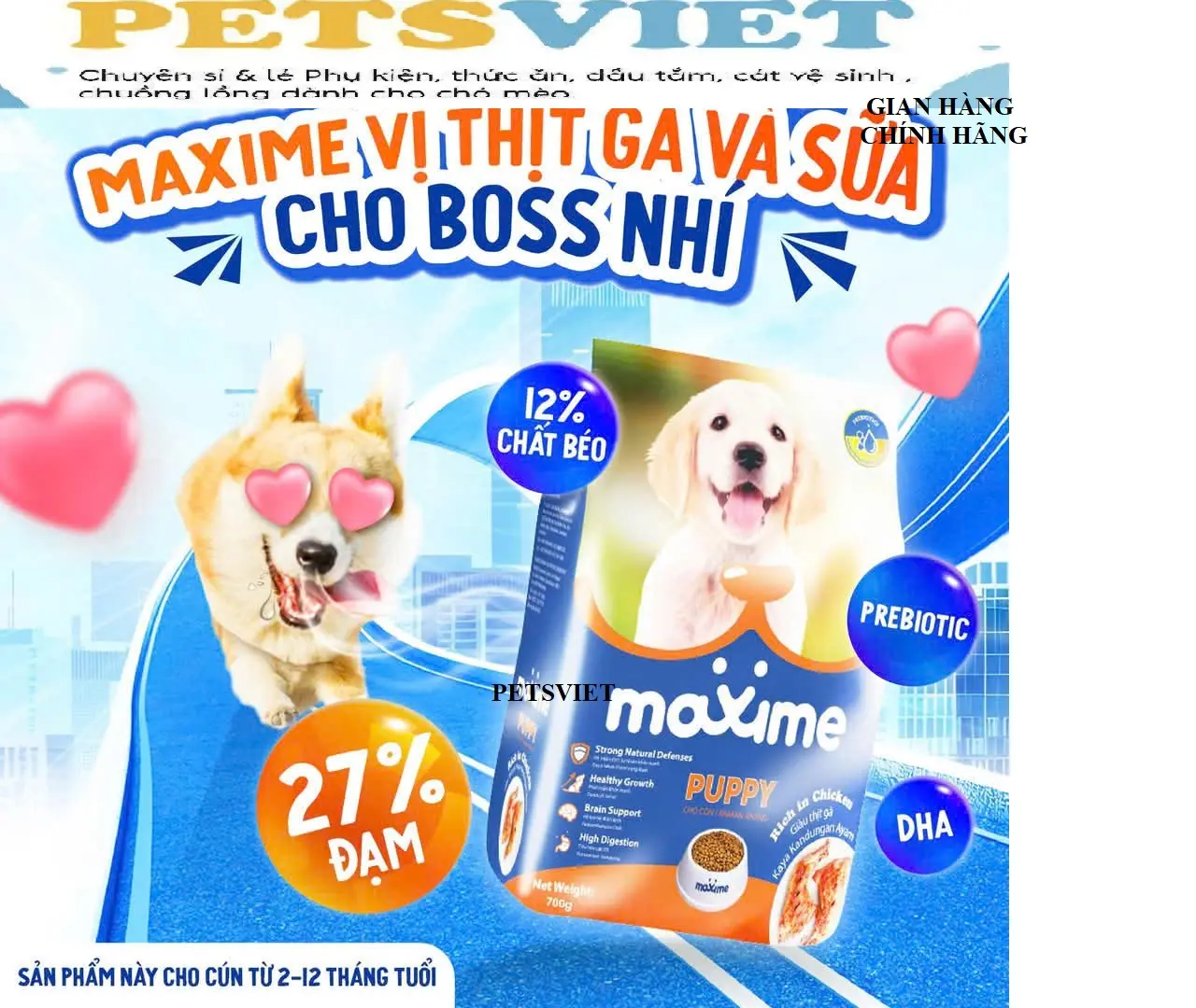 <1,5kg>Thức ăn cho chó con-Maxime puppy 1,5kg <petsviet>