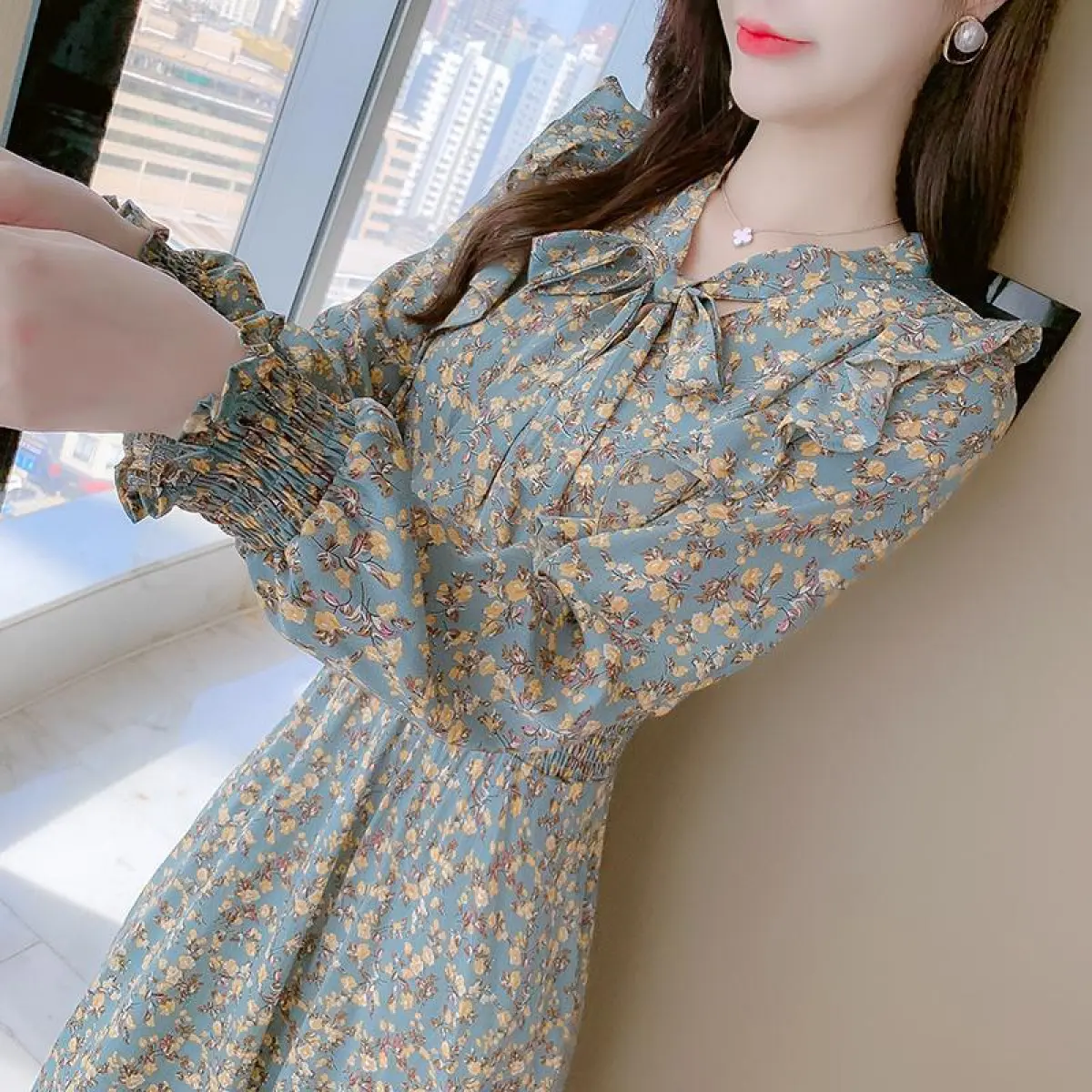 French Floral Dress Women's Spring New Goddess Temperament Warm Korean Style  Soft Waist Slimming Date Chiffon Dress Casual Lingerie Womenswear Summer -  TikTok Shop Philippines