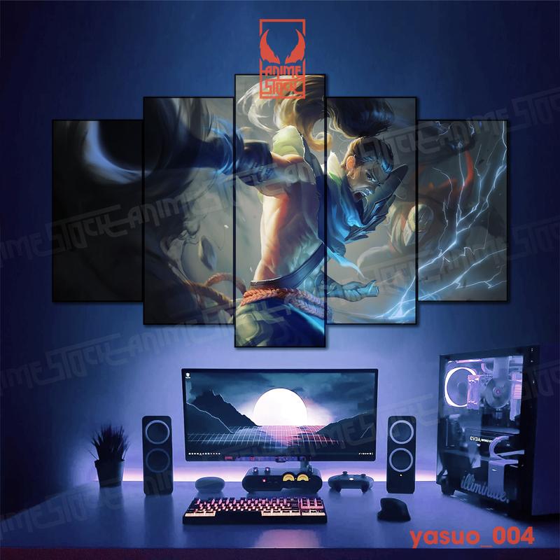 Tranh không thấm nước, tranh liên minh huyền thoại ghép 5 tấm dán tường decal. Tranh dán tường decor phòng ngủ phòng game của bạn. Đồng 3