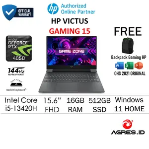 HP VICTUS 15 I5 13420H RTX4050 6GB/ 16GB 512GB W11+OHS+M365B 15.6FHD IPS 144HZ BLIT 2Y+ADP SLV -FA2717TX