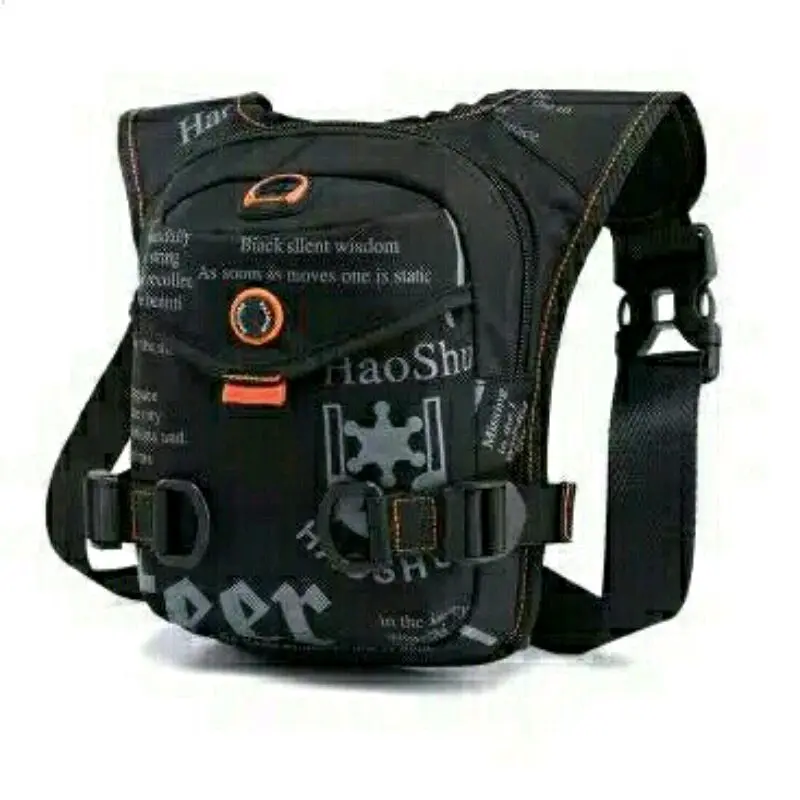 Tas Selempang Pria Sling bag Tas paha multifungsi Waistbag Hitam Pinggang 0