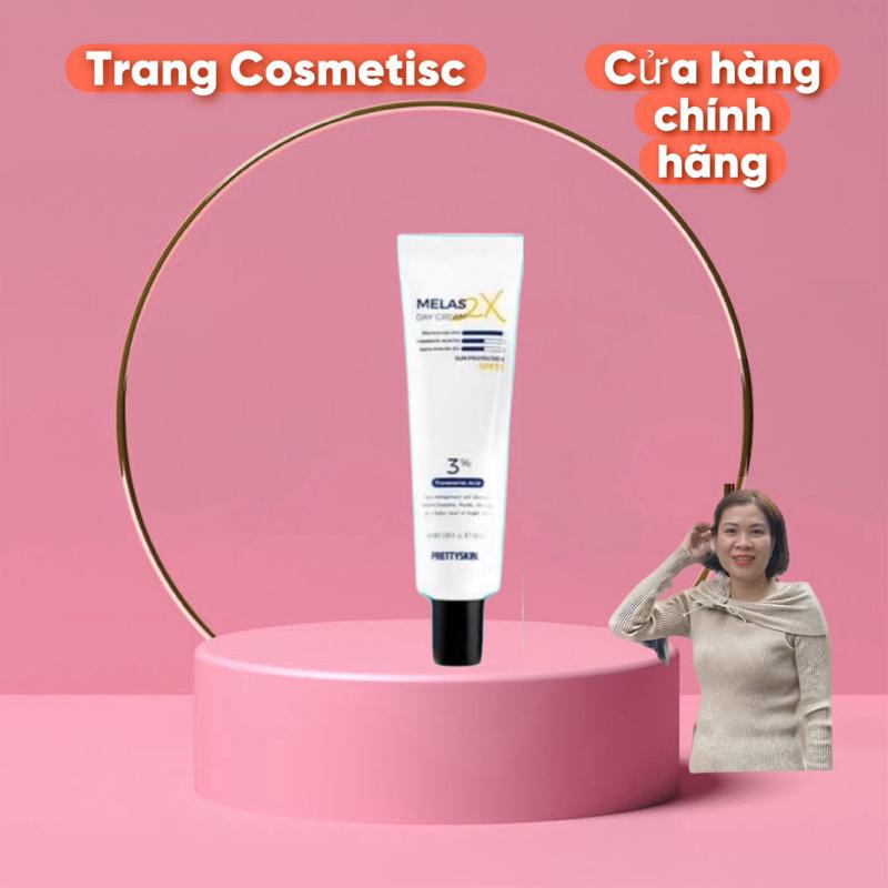 Kem dưỡng Prettyskin Melas 2x Day Cream 50ml Hàn Quốc Hỗ trợ dưỡng da ban ngày giúp cải thiện sạm nám cho da mặt