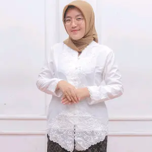 Kebaya Encim Polos Bordir Motif Sahroni Katun Micro Tidak Gerah