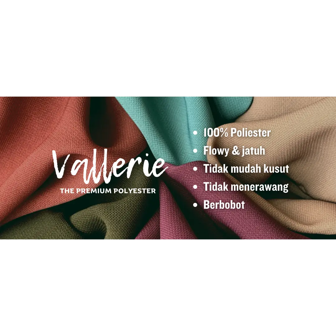 Vallerie Polyester Premium harga per 0,5 yard Ecer Kain