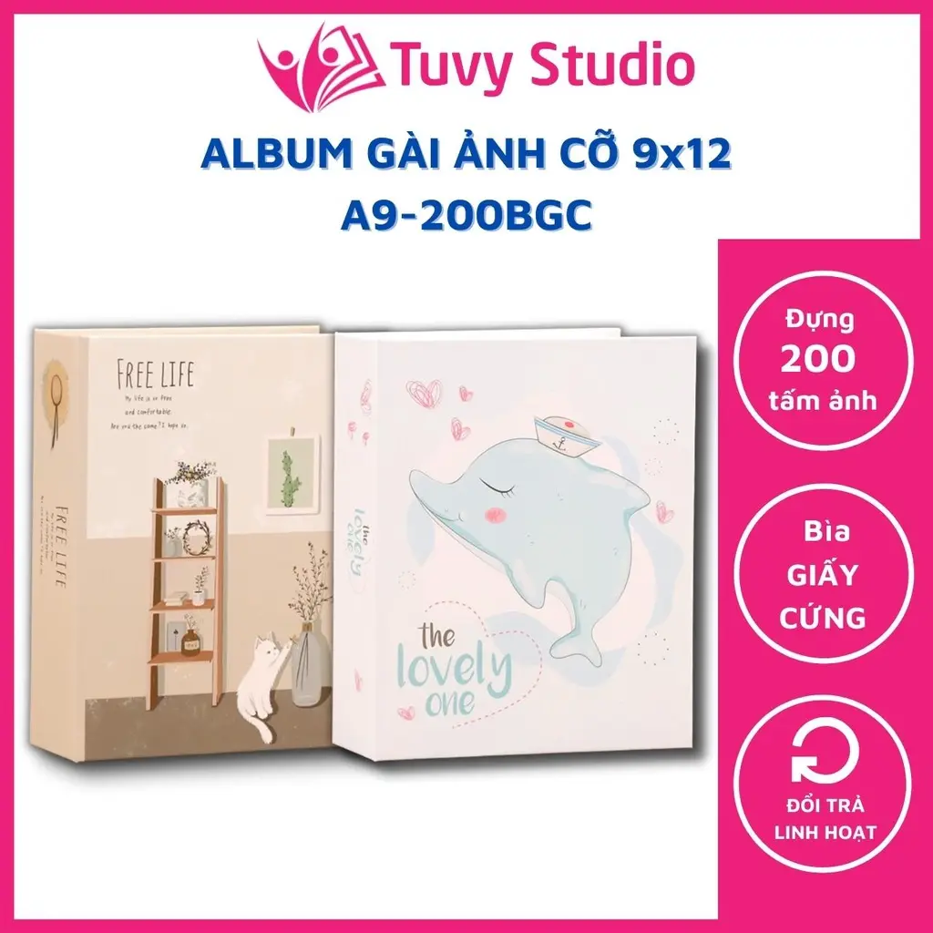 Album ảnh 9x12 đựng 200, 100 ảnh nhiều mẫu bìa cute sẵn hàng tại Tú Vy Studio