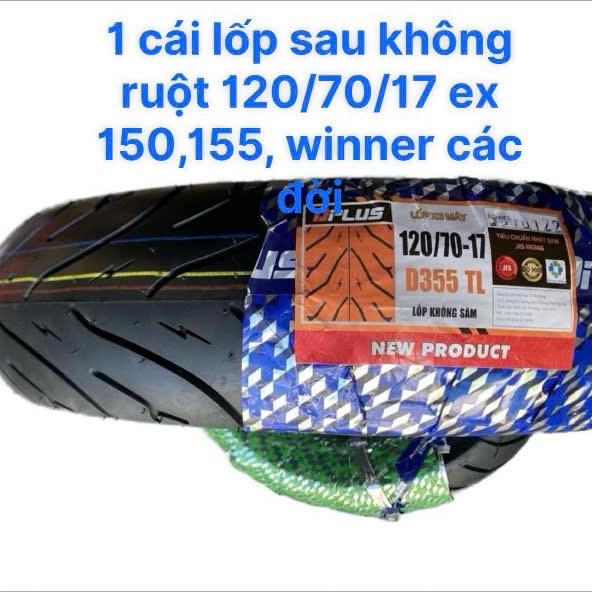 Lốp thương hiệu Dplus cho Ex 150, 155, Winer 120/70/17 - Không Săm, Bám Đường Tốt, Chịu Lực, Chịu Nhiệt Tốt - Phụ Kiện Phụ Tùng vỏ xe