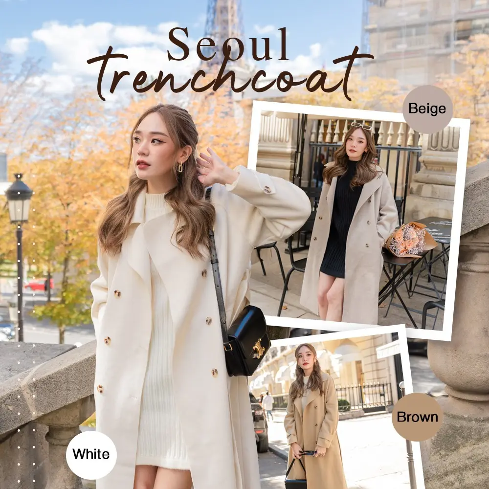Seoul trenchcoat เทรนโค้ทรุ่นโซล กันหนาวได้ดีมาก | coatsweater
