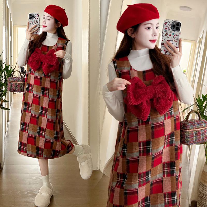  Young Mom | Set yếm bầu sang trọng Y542 gồm áo và yếm rời với thiết kế form suôn A phong cách trẻ trung chất dày dặn ấm áp mùa Đông hàng nhập Quảng Châu Váy Bầu Đầm Bầu Voi 