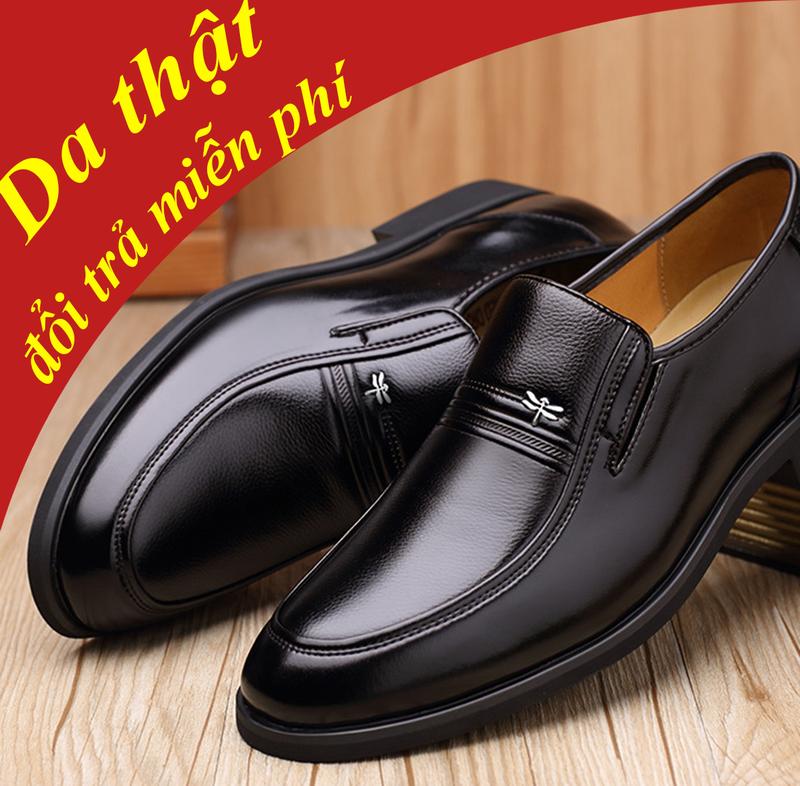 Giày da nam trung niên da bò đế cao su non - Giày nhẹ êm và mềm tăng chiều cao 4 đến 4.5cm giay tay Nhung chất liệu cao su và da bò đẳng cấp