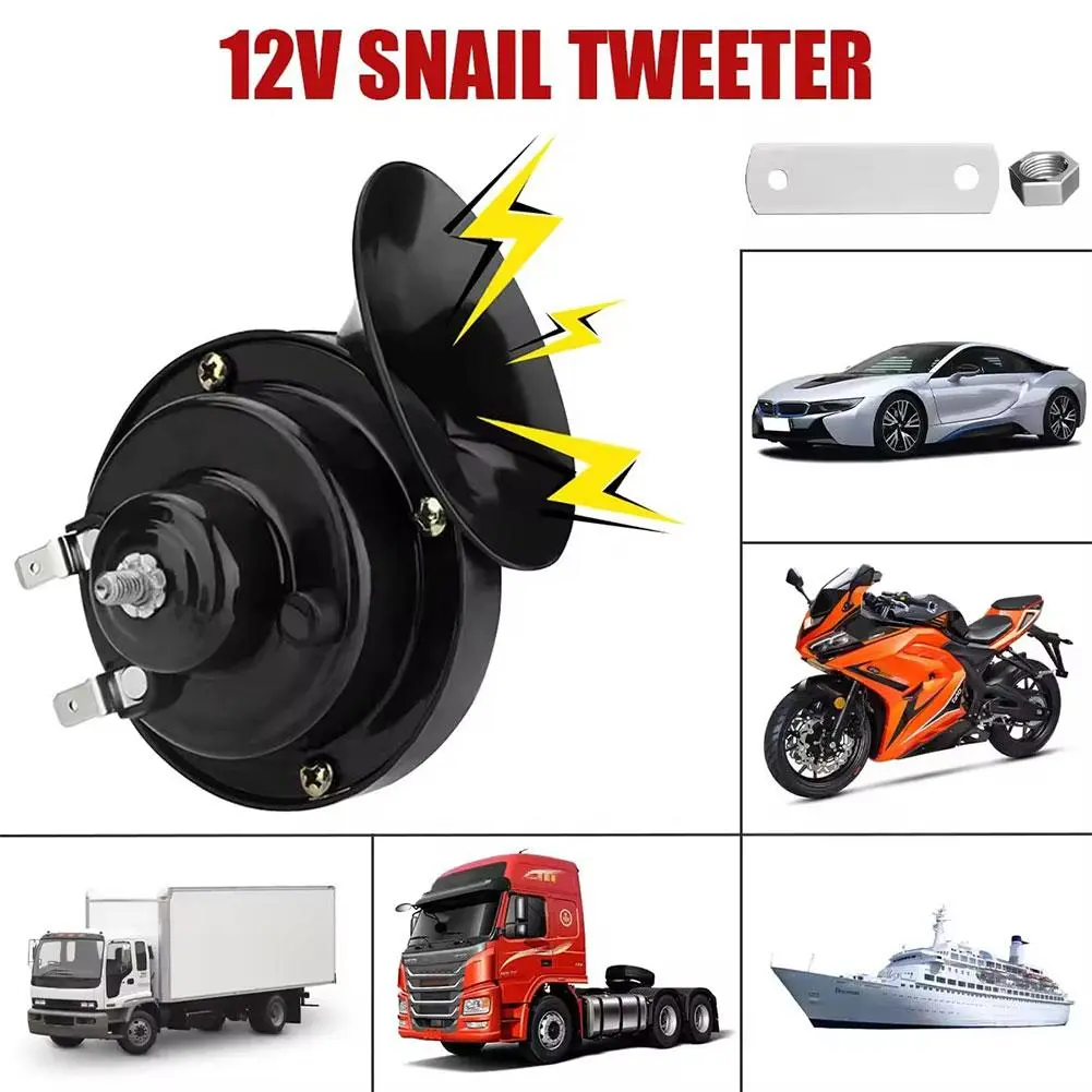 12V Super Loud Train Horn Waterproof Air Electric Snail Horn Universal For Motorcycles Cars