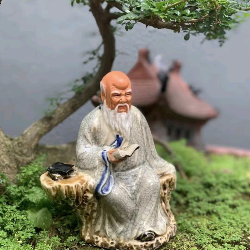 Tượng Lão Tử Men Rạn Gốm Sứ Bát Tràng Decor Trang Trí