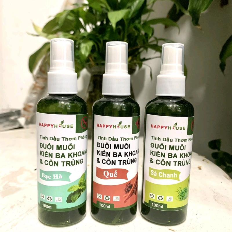 Tinh dầu XỊT THƠM phòng đuổi muỗi kiến ba khoang hương Quế SẢ CHANH BAC HÀ 100ml