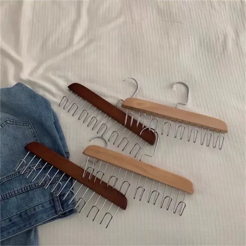 Combo 5 Móc gỗ treo đồ lót áo ngực áo 2 dây bra Giá treo 8 mắc bằng gỗ treo áo lót cà vạt thắt lưng túi xách gọn 6