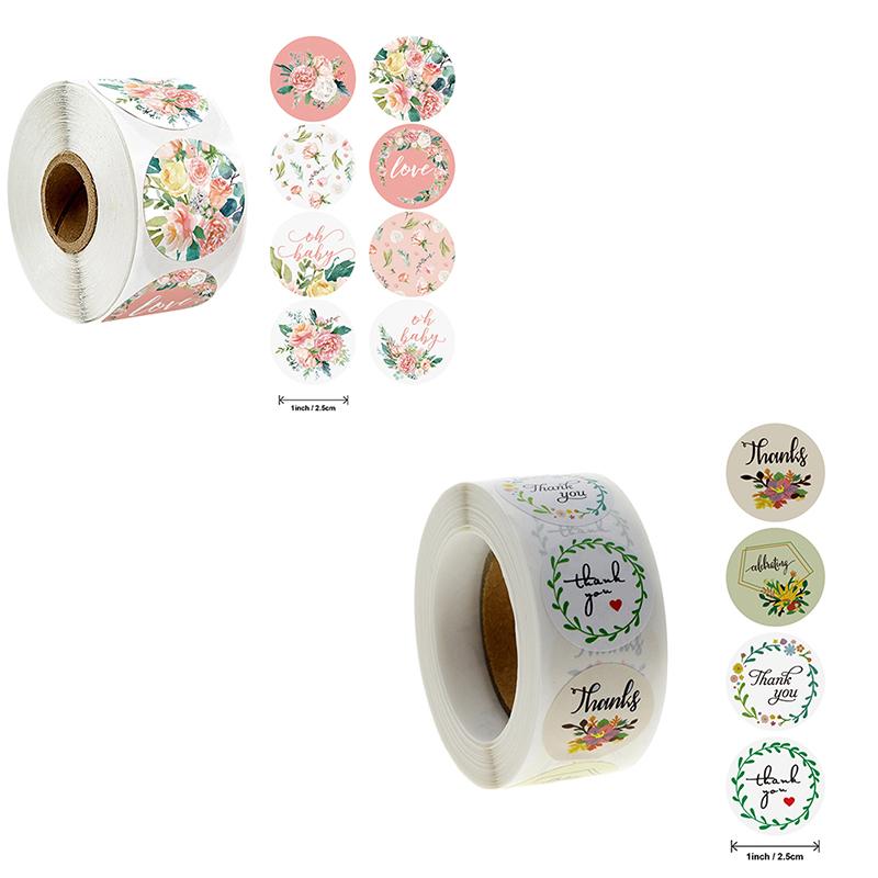 Nhãn Dán "Thank You", 500 Cái / cuộn, Thích Hợp Cho Nhãn Con Dấu, Sổ Lưu Niệm, Nhãn Dán Kraft, Dùng Làm Bánh, Chữ J 1
