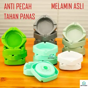 TOPTREE HEMAT 12PCS 1LUSIN Asbak Melamin Aesthetic Asbak Persegi Murah Anti leleh Asbak Cafe Hotel Resto Plastik