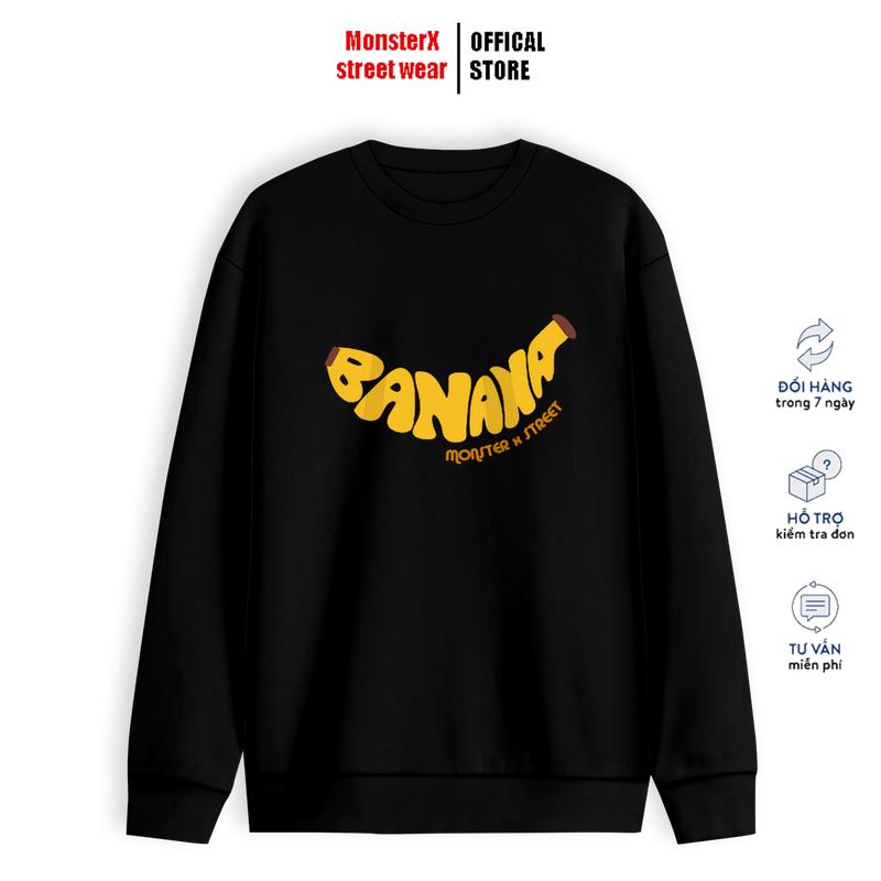 Áo Sweater BANANA nỉ bông Monster X Street nam nữ form rộng thu đông