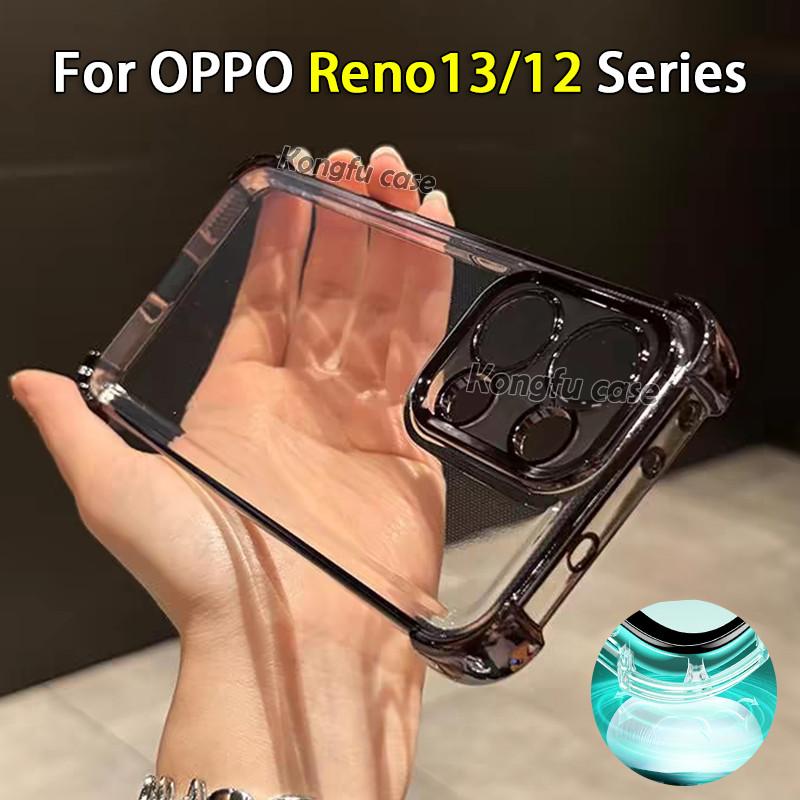 Product Introduction of Colour Clear Casing For OPPO Reno13 12 Pro F OPPOReno13Pro Reno12Pro Reno 13 12 F 5G Electroplate Transparent TPU Phone Case Shockproof Casing Protection Anti-fall Soft Back Cover 12