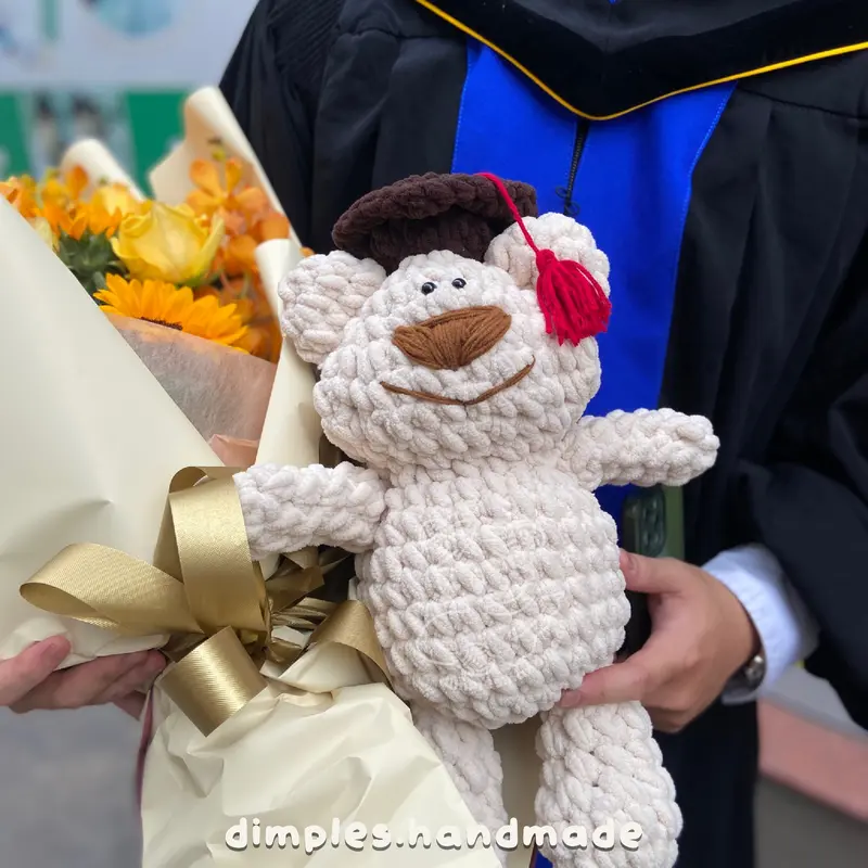 Gấu Bông Len Nhung Handmade Quà Tặng Tốt Nghiệp 0