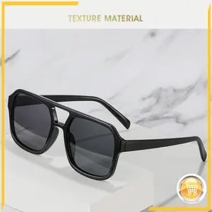 TOSERBA Kacamata Fashion Korea Aviator Retro Klasik Frame Kotak Besar Anti Radiasi UV Untuk Pria / Wanita Sunglasses