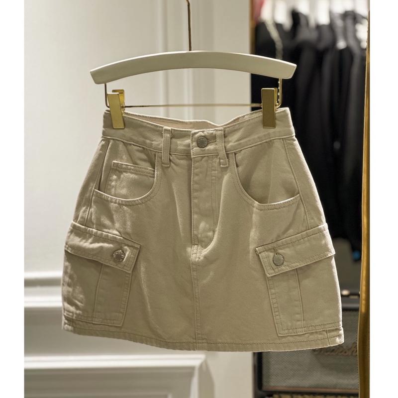   S-XL  Chân váy vải QC phối túi hộp 2 bên CV1045 dài 36cm chân  váy 