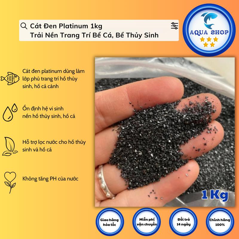 Cát Đen Platinum cho cá lóc Trải Nền Trang Trí Bể Cá Bể Thủy Sinh