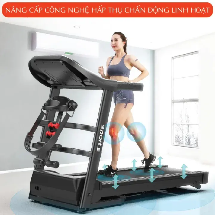 máy chạy bộ tại nhà A7AB, Máy Chạy bộ Đa Năng Gấp Gọn công xuất 3.0 hp. tốc độ 1-12km/h. Nam Đồng Tập Gym 5