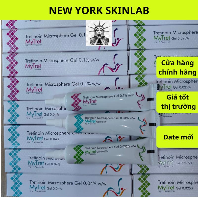 Mytret gel (15g) Tretinoin Microsphere 0.1 - 0.04 - 0.025%, tretinoin usp Ấn Độ, giảm mụn, chống lão hóa kem mụn Skincare Chăm Sóc Da