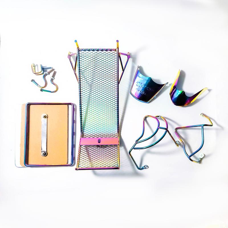 Bộ Combo 7 món Baga Lưới 7 Màu Titan wave a 2017 2025 chỉ lắp wave a 110cc Baga lưới 7 mà ốp dè bảo vệ lốc máy Ốp biển 1 móc U 2 móc Câu Phụ Tùng Phụ Kiện Inox bagaluoi wave titan