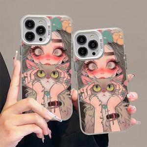 มงกุฎดอกไม้และช่อดอกไม้สำหรับสาว iphone12promax เคสมือถือ 14plus ป้องกันการล่มสลาย 15 น่ารัก 13 ฮาร์ด xsmax ใหม่