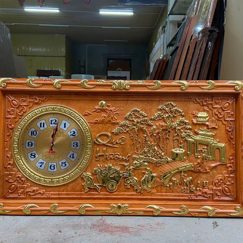 Đồng hồ treo tường gỗ gõ đỏ cao cấp 4