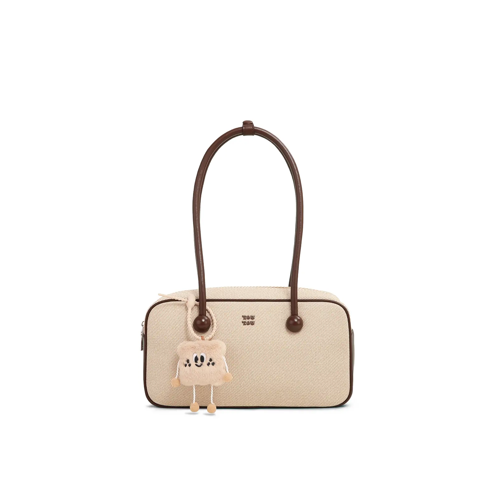 TOUTOU Women Bowling Underarm Bag 2024 Autumn Canvas Original Designer Brand Female Replica Handbag Cute Pendent Christian Gift 40922