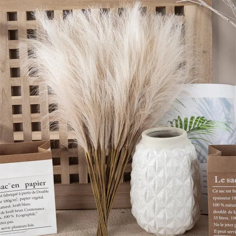 Cỏ Pampas Hoa Nhân Tạo, Cây Giả, Sậy, Hoa Đồ Trang Trí Đám Cưới, Bó Hoa Pampas Xanh, Trang Trí Boho, Phụ Kiện Gia Đình