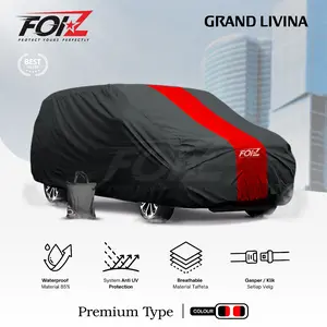 GOF FOIZ Body Cover Mobil Nissan Grand Livina / New LIvina Sarung Penutup Mobil Hitam List 1 Satu Taffeta Foiz Waterproof Outdoor / Indoor