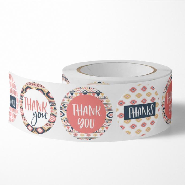 BISA COD 5195 Sticker Label PackagingTulisan Thank You isi 500 pcs Foto Roll Stiker  Stationery Paper 3